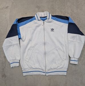 VTG 70s/80s Adidas Track Jacket White Blue Black Mens M?